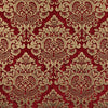 Chenille Upholstery Damask Ruby Red Gold Print Cleopatra  fabric By The Yard