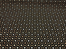  Black Gold Diamond Chenille Fabric