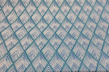  Robert Allen Rhombi Forms chevron Fabric Deep Pool blue by the yard