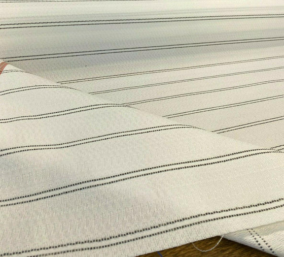 PKL Studio Outdoor Saltbox Stripe Frost White Fabric By the yard