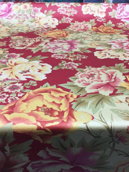 Red Background Floral fabric 