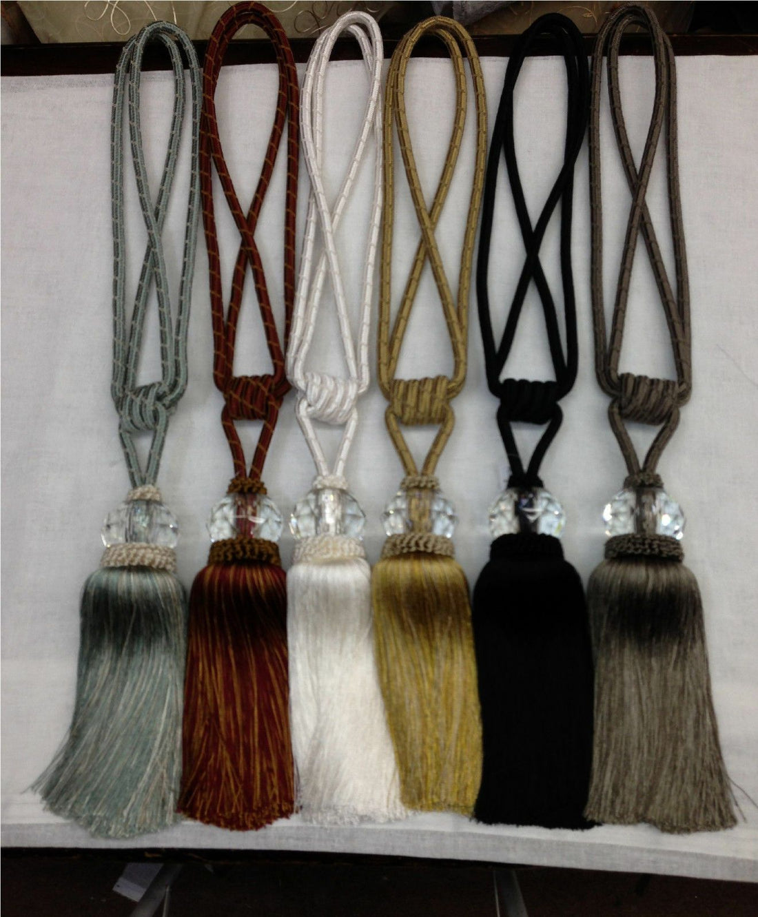  six different color Crystal tassels