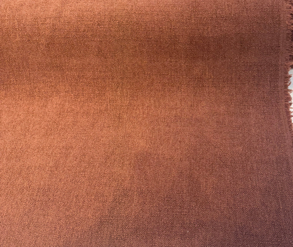 Rhine 300 rust terracotta boucle chenille upholstery fabric