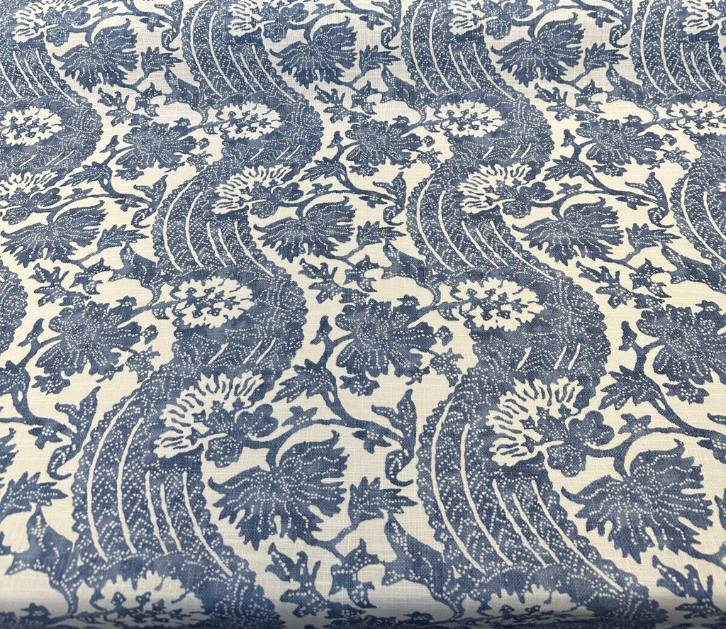 Waverly Brevard Chambray Blue Drapery Upholstery Fabric 