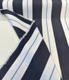 Sunbrella Relate Harbor Blue Stripe Upholstery Outdoor Fabric By the yard