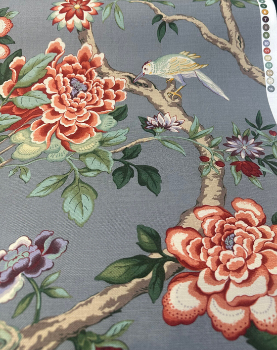 Waverly Mudan Tea Berry Floral Birds Drapery Upholstery Fabric 