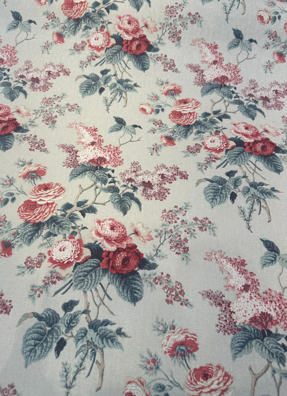 Waverly Emma's Garden Rosewood Floral Birds Fabric