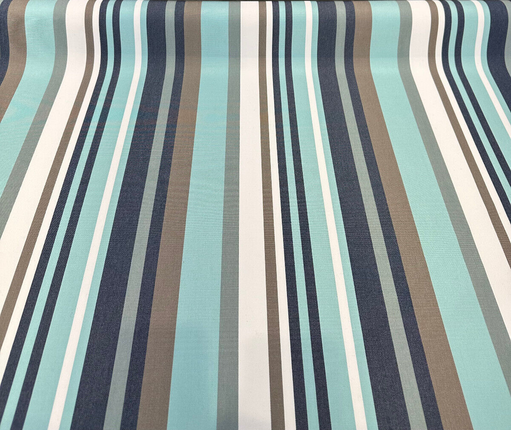 Sunbrella Helena Mist Blue Stripe Upholstery Outdoor Fabric 