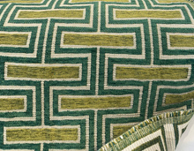  Theseus Green Chenille Geometric Upholstery Fabric By The Yard