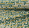 Theseus Green Chenille Geometric Upholstery Fabric By The Yard