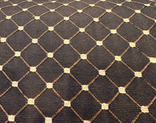  Heritage Brown Gold Diamond Honeycomb Backed Upholstery Fabric