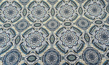  Ornate Mandala Teal Jacquard Upholstery Fabric 