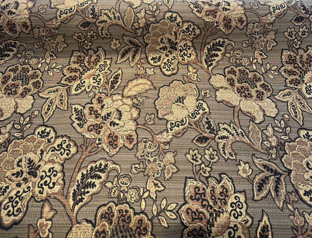 Upholstery Brown Black Floral Chenille Swavelle Fabric By The Yard