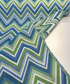 Fischer Chevron Sunbrella Blue Green Outdoor Upholstery Fabric By the yard