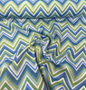 Fischer Chevron Sunbrella Blue Green Outdoor Upholstery Fabric By the yard