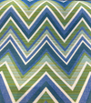 Fischer Chevron Sunbrella Blue Green Outdoor Upholstery Fabric By the yard