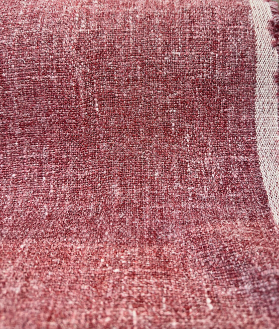 Libeco Belgian Linen Melange Scarlet Red Drapery Upholstery Fabric