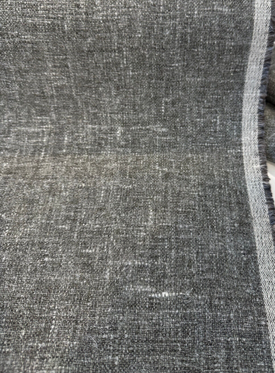 Libeco Belgian Linen Melange Lichen Gray Drapery Upholstery Fabric By The Yard