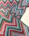 Fischer Sunbrella Emerald Chevron Outdoor Indoor Upholstery Fabric