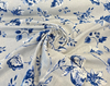 Sunbrella Arianna Floral Delft Blue Upholstery Indoor Outdoor Fabric By the yard