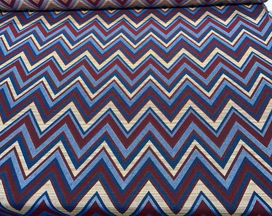 Fischer Sunbrella Redwood Chevron Outdoor Indoor Upholstery Fabric By the yard