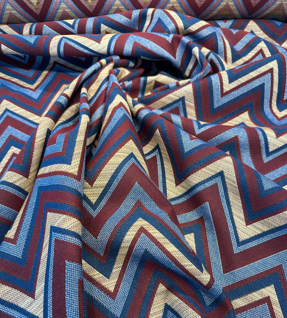 Fischer Sunbrella Redwood Chevron Outdoor Indoor Upholstery Fabric By the yard