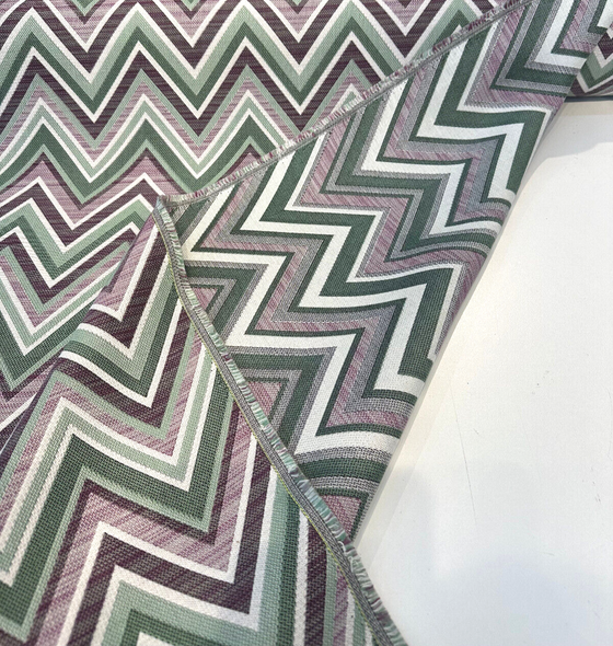 Fischer Sunbrella Amethyst Chevron Outdoor Indoor Upholstery Fabric By the yard