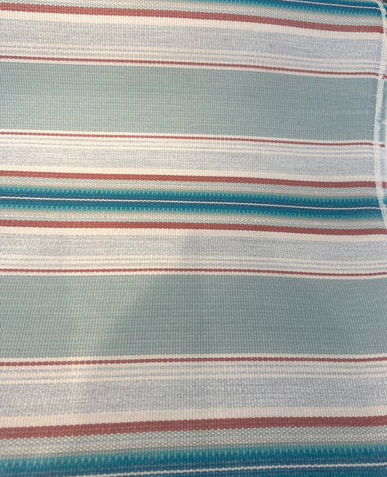 Sunbrella Pindler Willamette Turquoise Stripe Outdoor Upholstery Fabric By The Yard