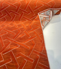 Zara Orange Marmalade Geometric Designed Velvet Fabric by the yard