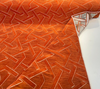 Zara Orange Marmalade Geometric Designed Velvet Fabric by the yard