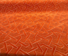 Zara Orange Marmalade Geometric Designed Velvet Fabric by the yard