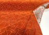 Zara Orange Marmalade Geometric Designed Velvet Fabric by the yard