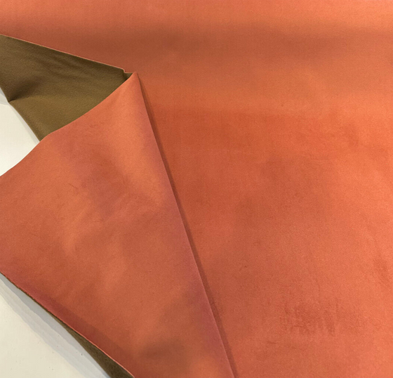 Posh Velvet Picante Fiery Orange Backed Soft Upholstery Fabric