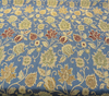 Twilight Blue Floral Designer Chenille Upholstery Fabric By The Yard