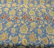  Twilight Blue Floral Designer Chenille Upholstery Fabric By The Yard