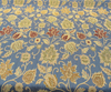 Twilight Blue Floral Designer Chenille Upholstery Fabric By The Yard