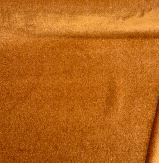 Secret Rust Copper Velvet Faux Mohair Heavy Upholstery Fabric by the yard