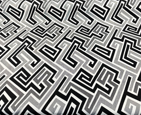 Sunbrella Network Labyrinth Black Milliken Upholstery Outdoor Fabric By the yard