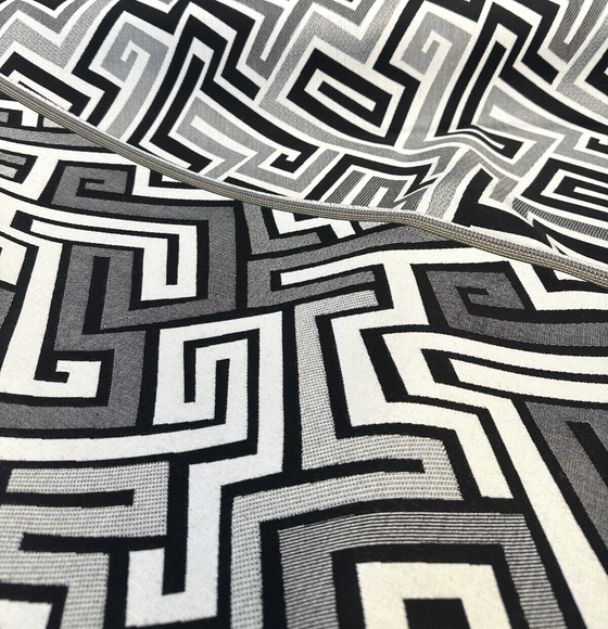 Sunbrella Network Labyrinth Black Milliken Upholstery Outdoor Fabric By the yard