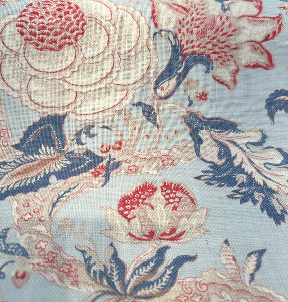 Waverly Hazel Old Glory Light Blue Floral Upholstery Drapery Fabric By the Yard