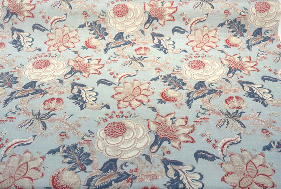 Waverly Hazel Old Glory Light Blue Floral Upholstery Drapery Fabric By the Yard