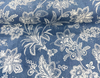 Waverly Follow The Trail Denim Blue Floral Upholstery Drapery Fabric By the Yard