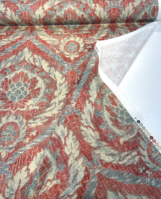 Waverly French Quarters Rouge Red Damask Drapery Upholstery Fabric By the yard