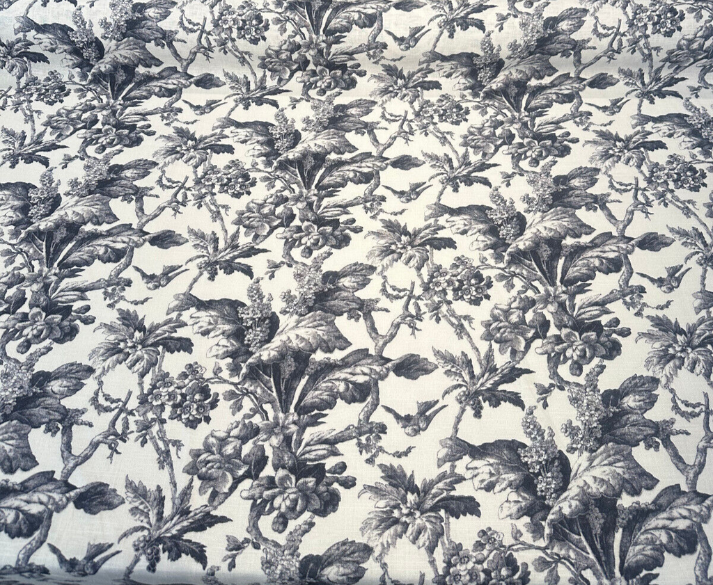 Waverly Southern Belle Black Cinder Drapery Upholstery Fabric by the yard