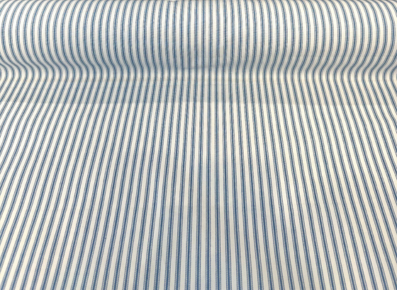 Waverly Classic Ticking Denim Blue Drapery Upholstery Fabric