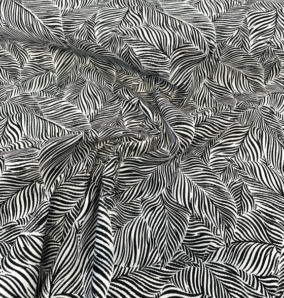 Sunbrella Adventure Tropical Black White Reversible Outdoor Fabric By the yard