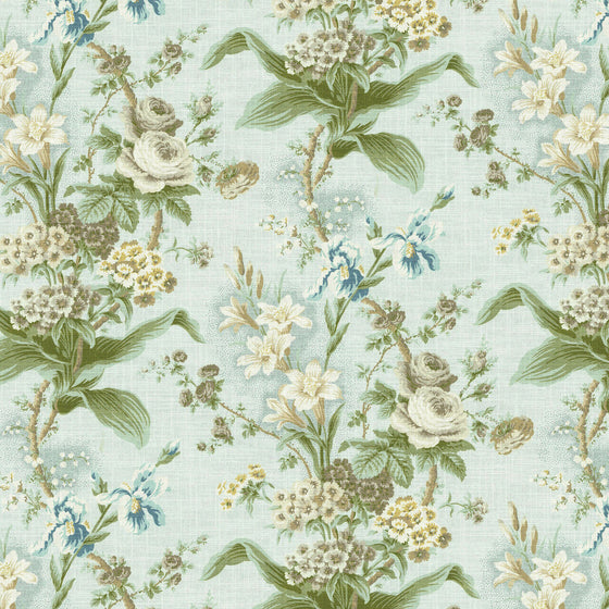 Waverly Lucinda Blue Sky Floral Drapery Upholstery Fabric By the Yard