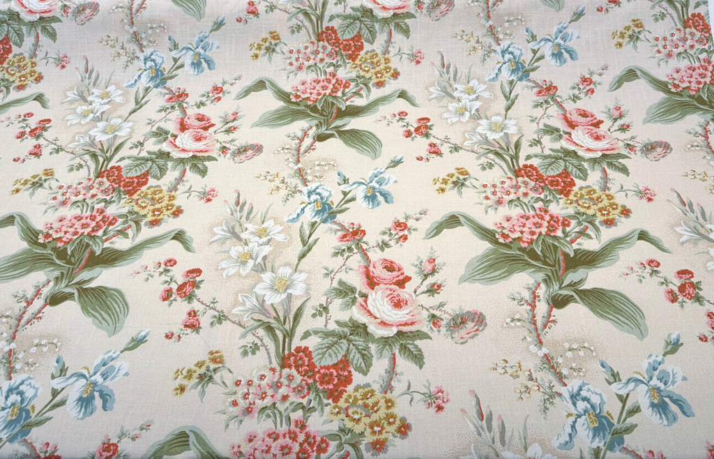 Waverly Lucinda Shell Sand Floral Drapery Upholstery Fabric