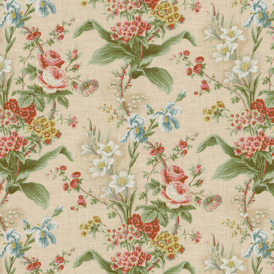 Waverly Lucinda Shell Sand Floral Drapery Upholstery Fabric By the Yard