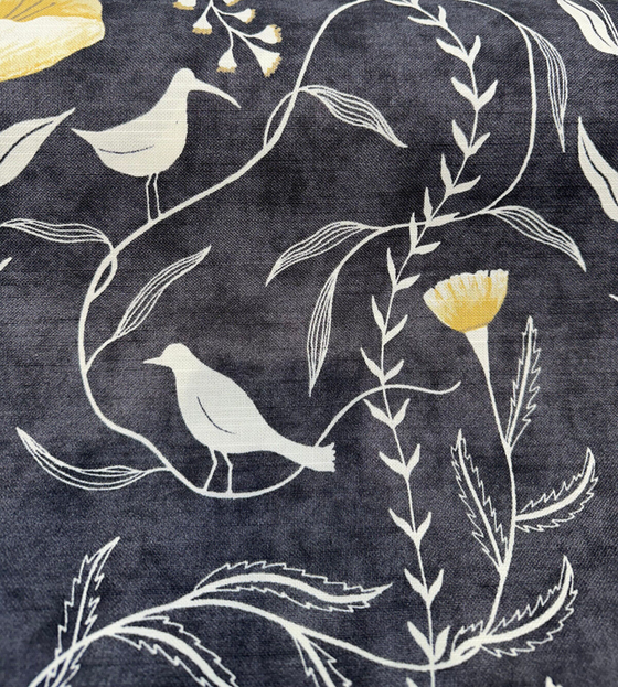 Pindler Sing Song Noir Black Bird Drapery Upholstery Fabric By the Yard